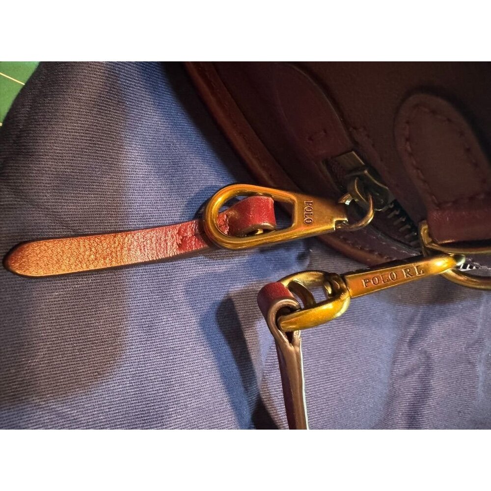 Polo Ralph Lauren Brown Leather Half-Moon Crossbody Bag Adjustable Strap dustbag - Picture 6 of 7